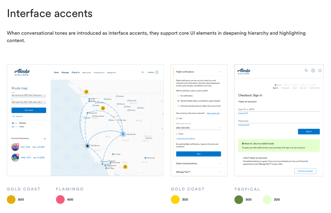 Screenshot from Alaska Air Design System